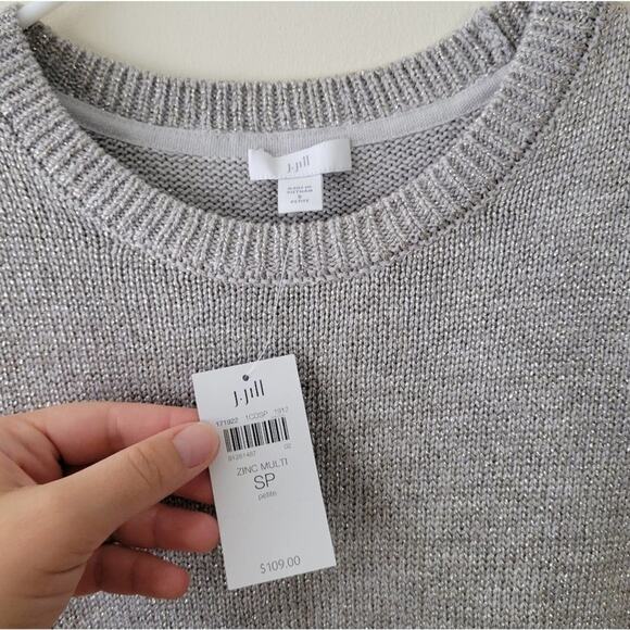 J. Jill Zinc Shimmer High-Low Crew Neck Sweater - Picture 5 of 10